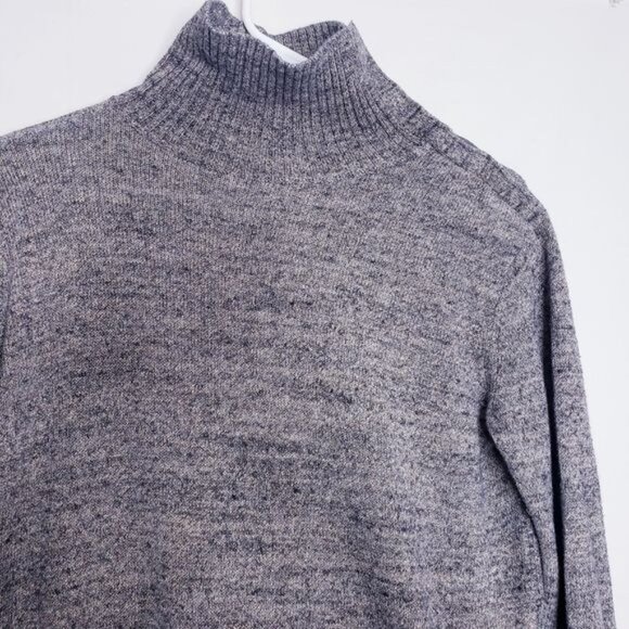 Gap Gray & Tan Mock Neck Button Collar Knit Tunic Sweater Women's Size XS - Picture 5 of 9